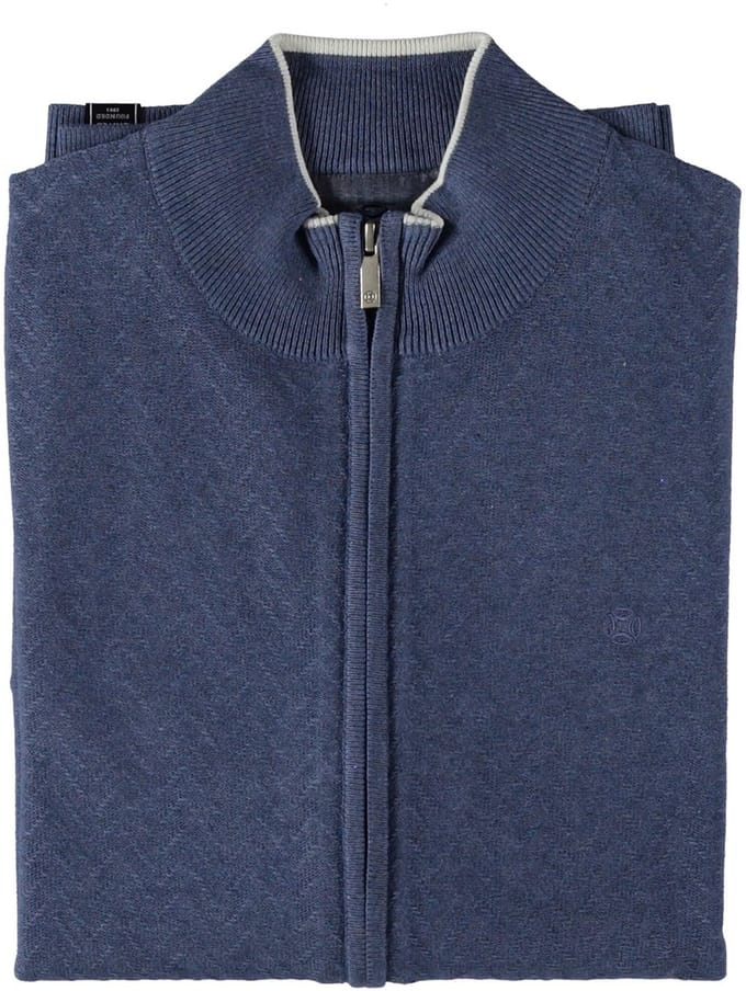 Fellows United Cardigan Vest Zig Zag Structure Blue (51.1104 - 113)