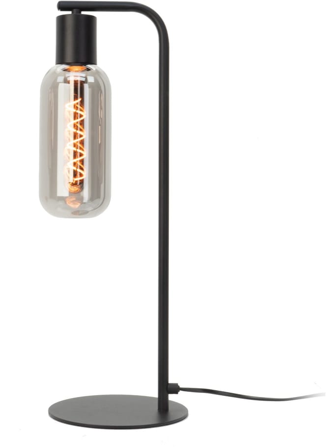 EGLO Majone Tafellamp - E27 - 50,5 cm - Zwart/Grijs - Smoke Glas - Rookglas
