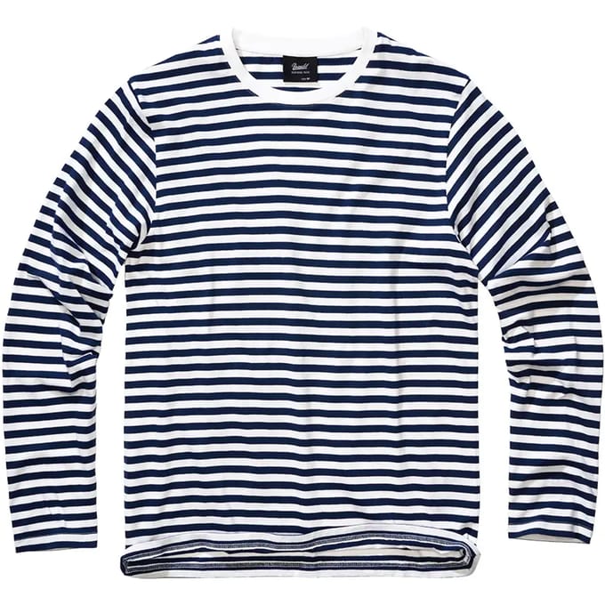 Brandit - Jersey Stripe Longsleeve shirt - 3XL - Blauw/Wit