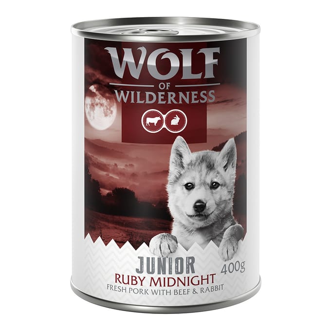Wolf of Wilderness "RED Meat" Junior 6 x 400 g Ruby Midnight