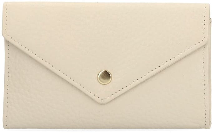 Manfield - Dames - Off white leren portemonne - Maat 1