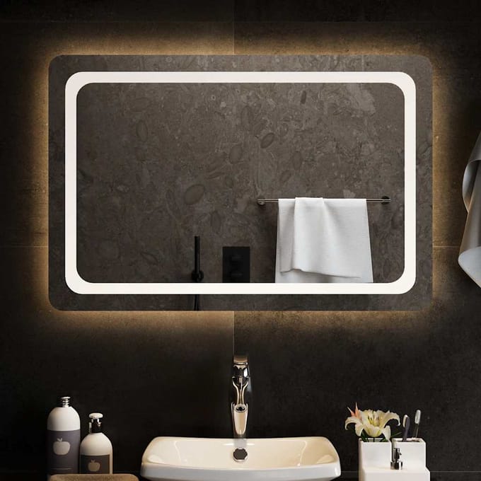 vidaXL - Badkamerspiegel - LED - 90x60 - cm