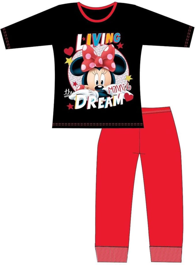 Minnie Mouse pyjama - maat 116 - Disney Meisjespyjama - zwart / rood
