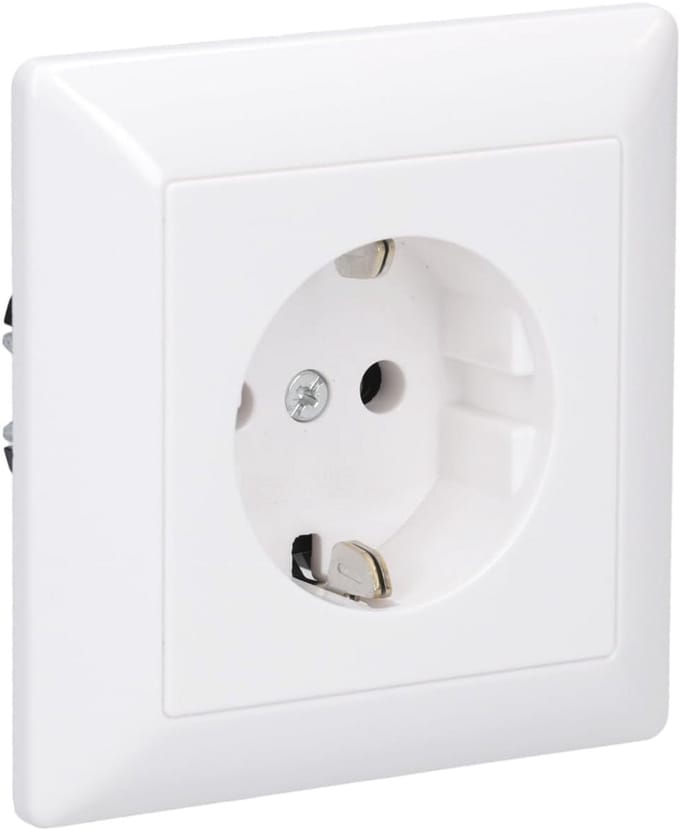 Schuko Stopcontact 16A 250V - Alpine Wit - 1-Voudig Geaard