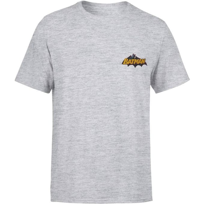 DC Batman Embroidered Unisex T-Shirt - Grey - XL