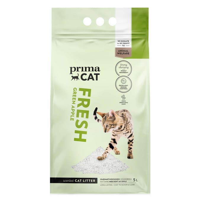 5l PrimaCat Fresh Green Apple kattenbakvulling