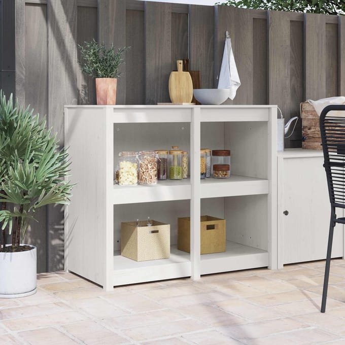 vidaXL - Keuken - Kast - MEPPEL - Warmwit - 106 - x - 55 - x - 92 - cm