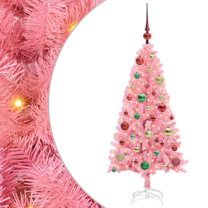 vidaXL - Kerstboom - Roze - 120 - cm - PVC