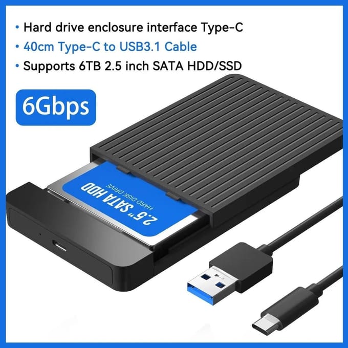 2.5 Inch SSD Behuizing Externe Harde Schijf Adapter SATA HDD Behuizing USB C 3.1 6Gbps Voor PC MacBook Laptop HD Schijf Opslagbox USB 3.1