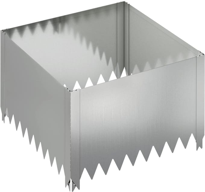 vidaXL - Gazonrand - 60 - x - 60 - x - 35 - cm - Staal - Zilverkleurig