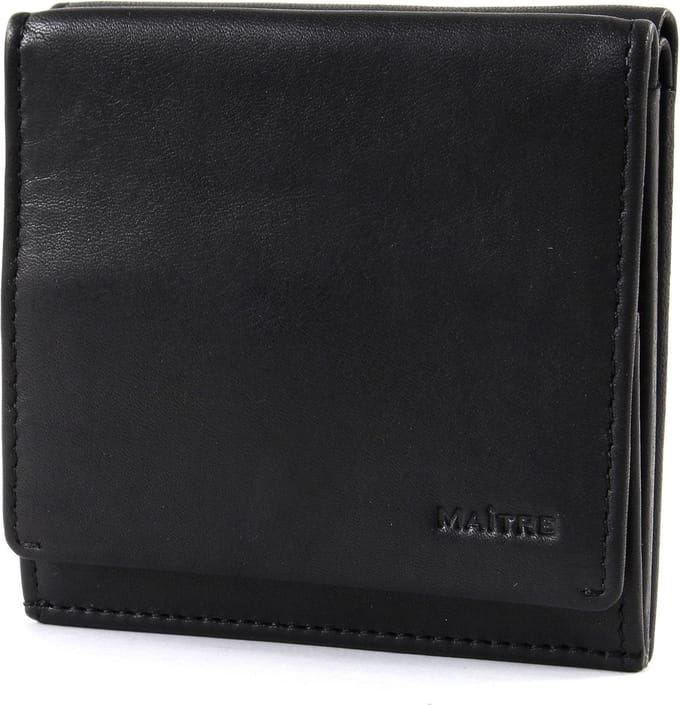 Maître Leren Portemonnee Weense doos F3 Quirin BillFold Q6F Black Zwart