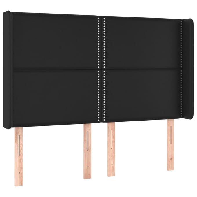 vidaXL - Hoofdbord - LED - 147x16x118/128 - cm - kunstleer - zwart