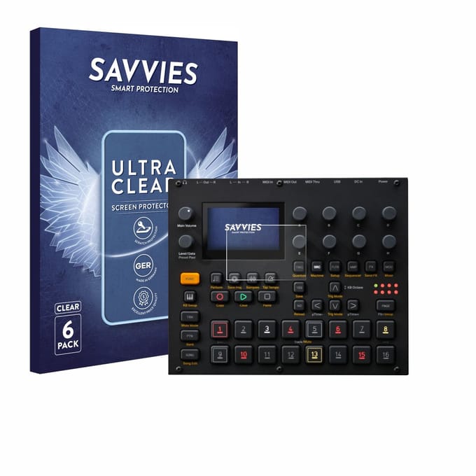 Savvies - Screenprotector voor Elektron Digitakt II - Folie Beschermfolie transparant 6 Stuks