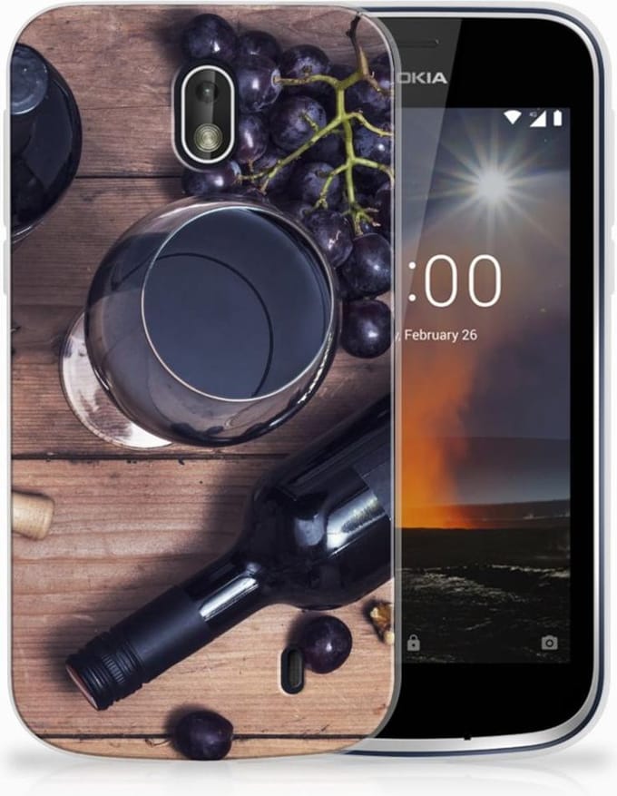 Nokia 1 Siliconen Case Wijn