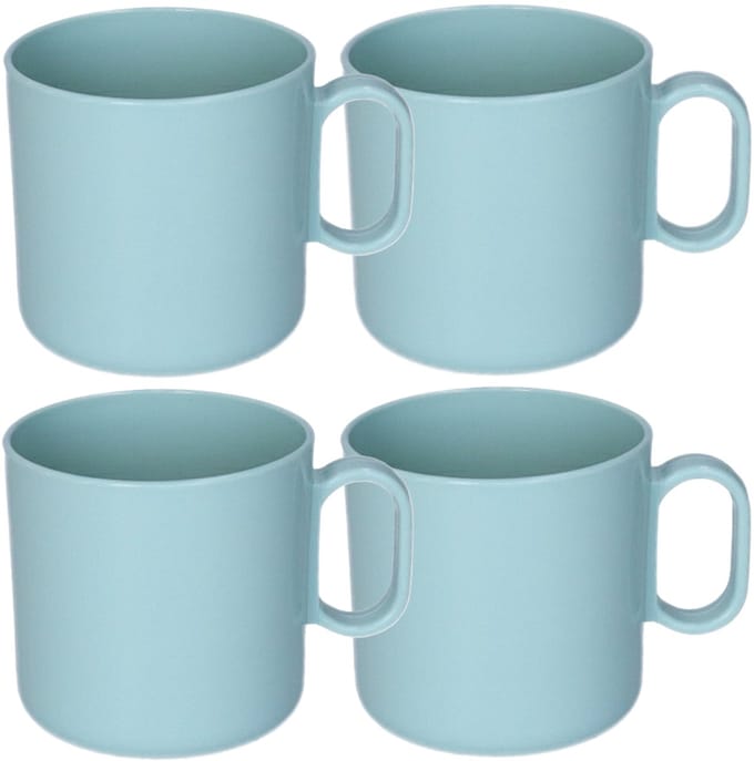Plasticforte onbreekbare Drinkbekers - 8x - kunststof - 320 ml - mintgroen - kinderen - camping - mokken