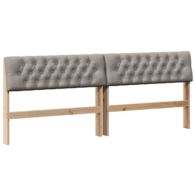 vidaXL Gestoffeerd hoofdbord Taupe 200 cm Massief grenenhout