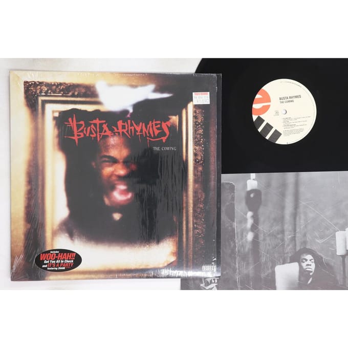 LP Plaat BUSTA RHYMES - Coming 617421 ELEKTRA 1996 US Rap & Hip-Hop/R&B Gebruikt white