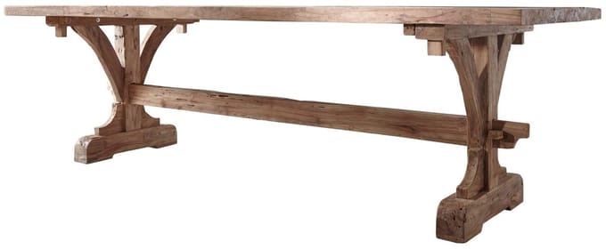 MASSIVMOEBEL24.DE BASSANO #128 eettafel blank onbehandeld massief hout teak 270x100x78 cm (BxTxH)