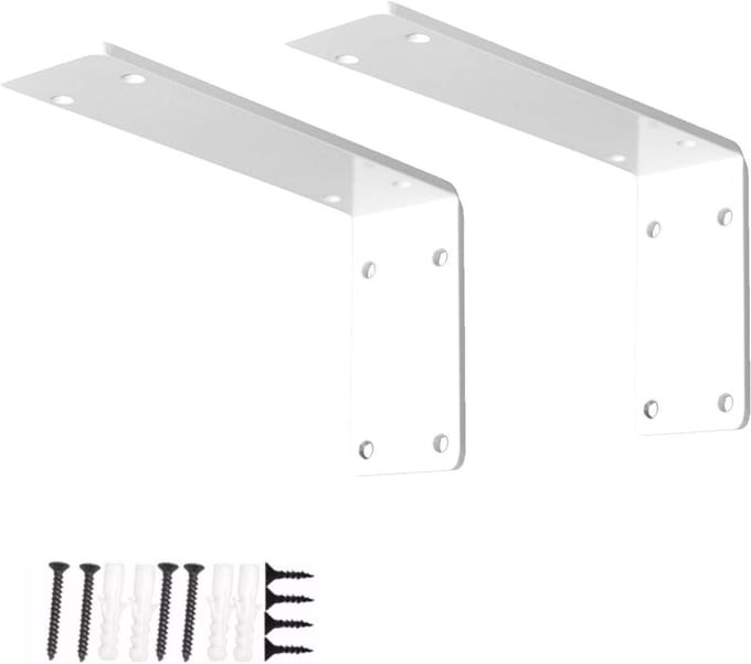 Set plankdragers - Wandsteunen - Planken Monteren - Zware ijzeren metaal - 9 cm - Wit