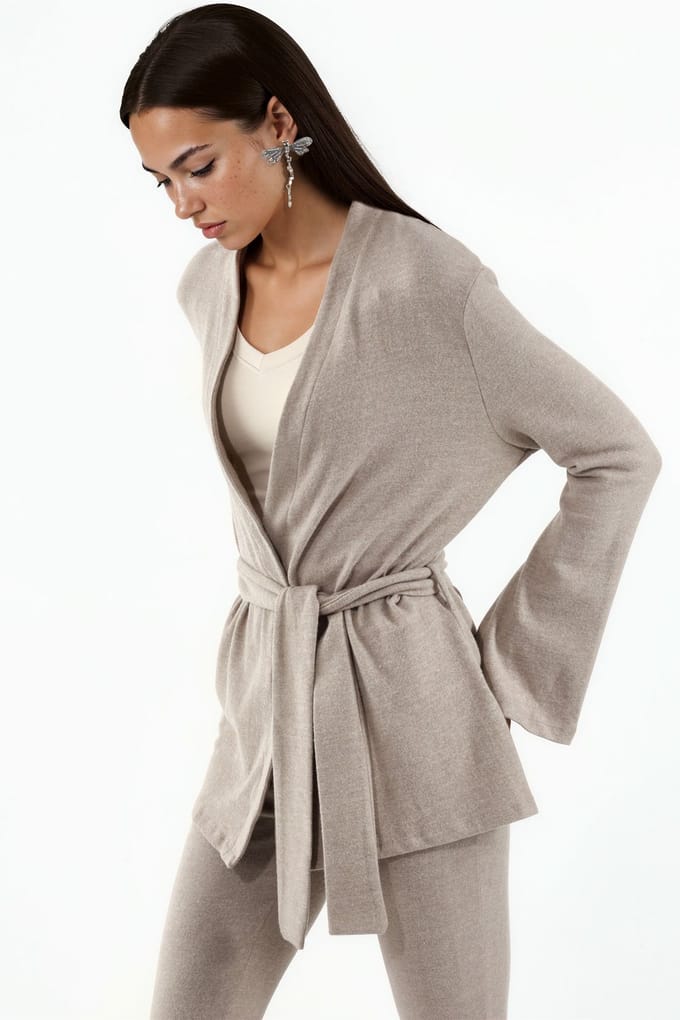 Gestrikte Cardigan met Ceintuur