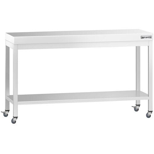 GGM Gastro RVS werktafel PREMIUM - 1500x700mm - met onderstel & wielen zilver