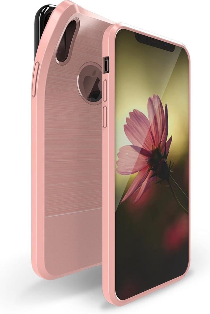 Apple iPhone X | Xs TPU Hoesje Geborsteld Rose
