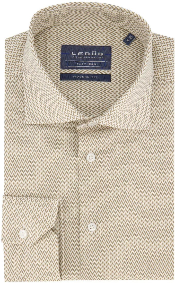 Ledub business overhemd beige