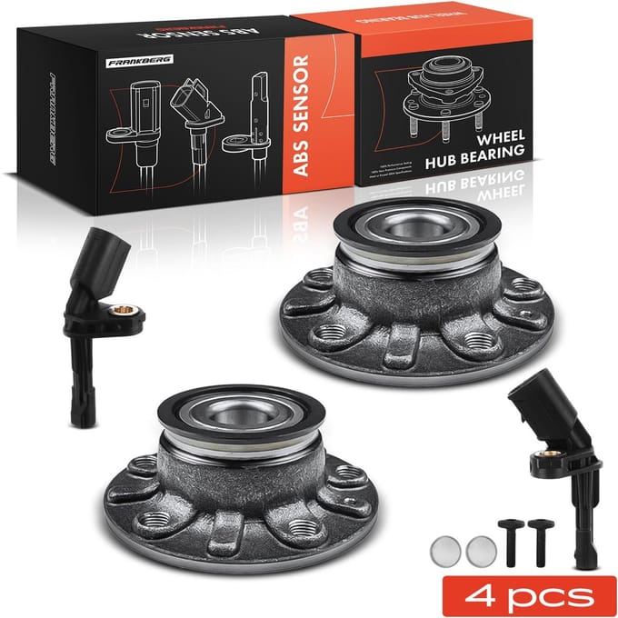 Frankberg 2x ABS Sensor+2x Wielnaaf Set Achter voor VW