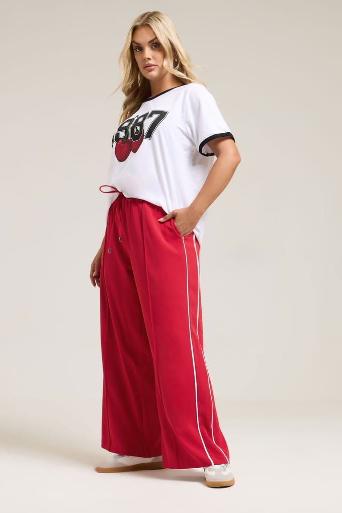 Yours Rode Zijstreep Wijde Broek Size 48