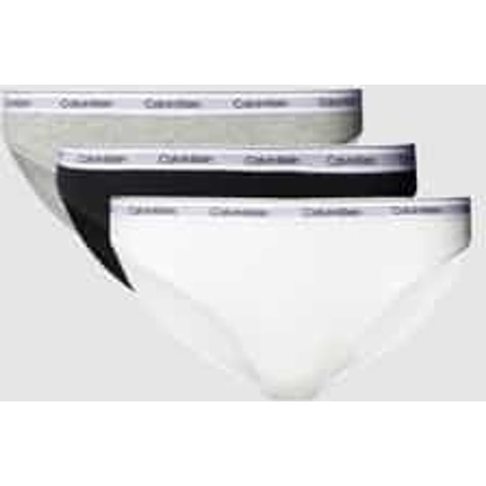 Calvin Klein Bikini 3-Pack Kleurblok Comfortabel Letter Jacquard Driehoek Ondergoed Damesondergoed 000QD5207E-MPI XS white