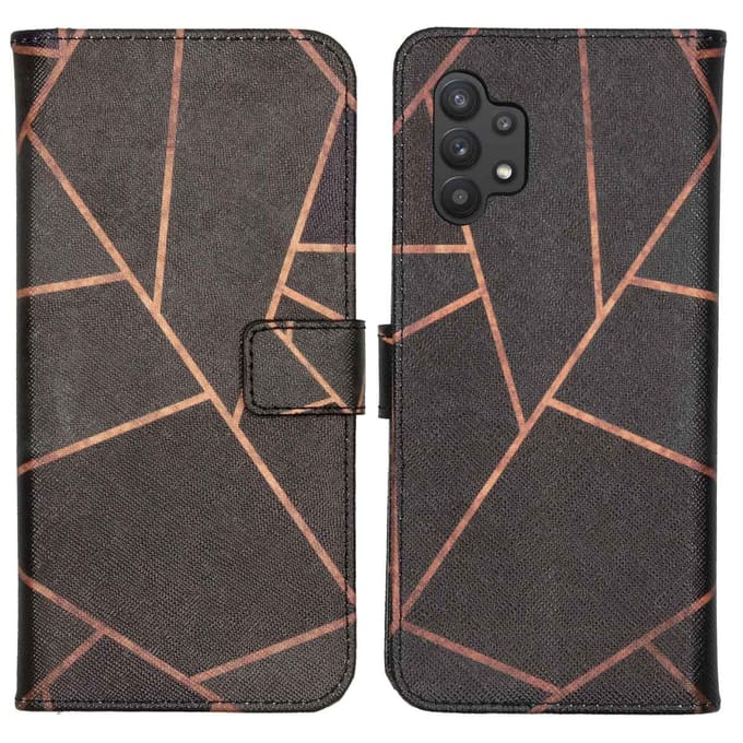 imoshion Hoesje - Geschikt voor Samsung Galaxy A32 (5G) - Design Softcase Bookcase - Black Graphic