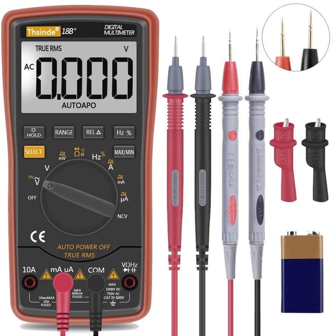 Digitale multimeter automatische bereikkeuze met verlichte display en true RMS functie