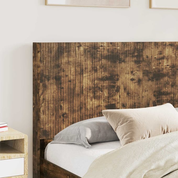 vidaXL - Hoofdbord - Gerookt - eiken - Bewerkt - hout