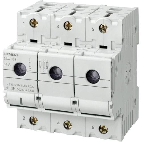 Siemens 5SG7133 Lastscheidingsschakelaar Afmeting zekering : D02 63 A 400 V 1 stuk(s)