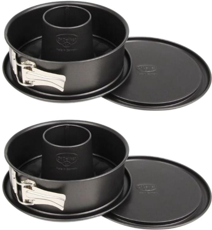 Set van 2 springvormen en savarinvormen met scharnier, staal 18 cm Dr. Oetker Tradition