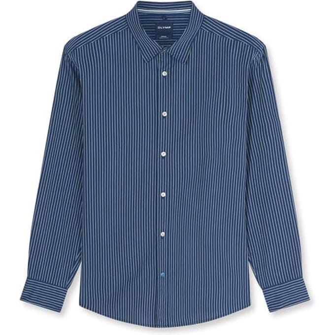 OLYMP Casual Overhemd, Regular Fit, Kent, Marineblauw