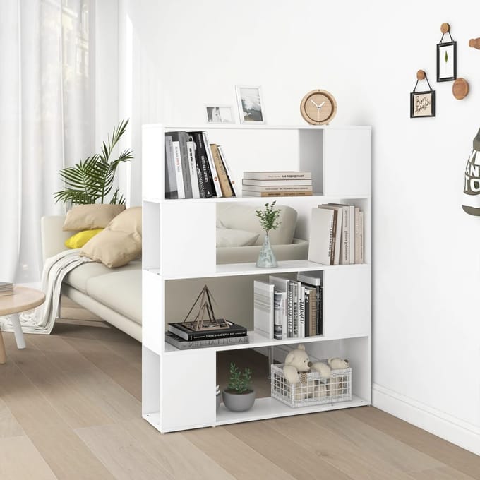 vidaXL - Boekenkast/kamerscherm - 100x24x124 - cm - wit