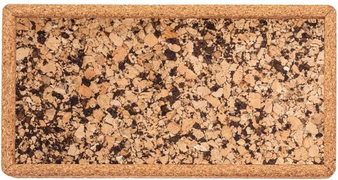 Dienblad QUERCO kurk rechthoekig 28x14.5x1.5 cm - coal - SET/2