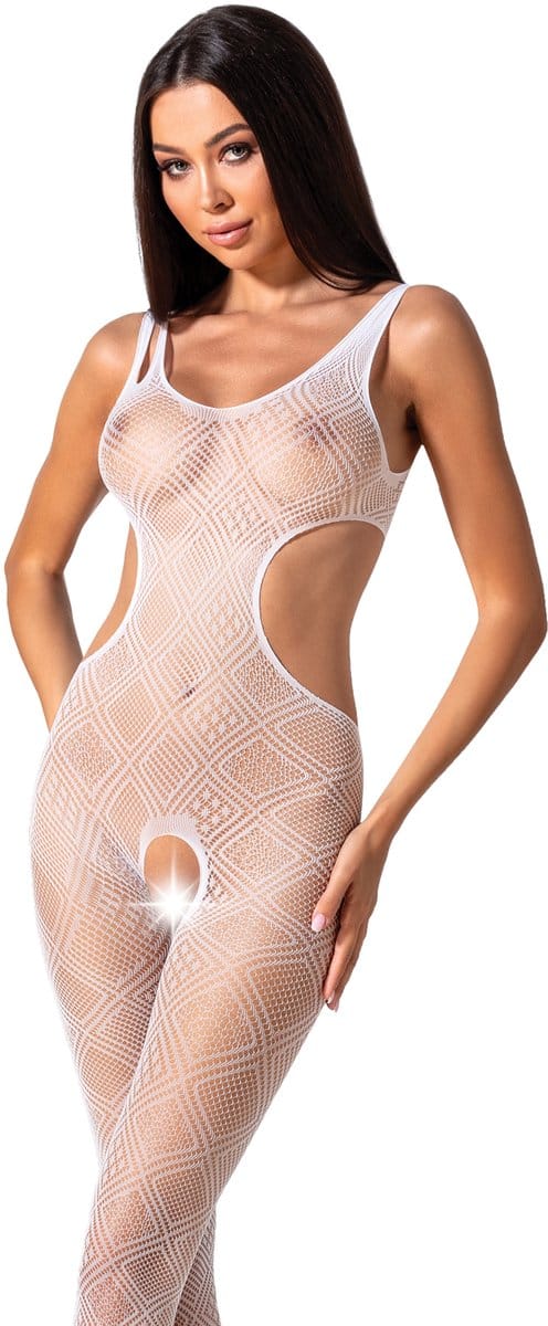 Passion - Woman Bs065 White Bodystocking One Size
