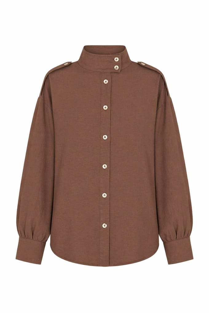 Mandarijnkraag Knopen-Up Casual Shirt