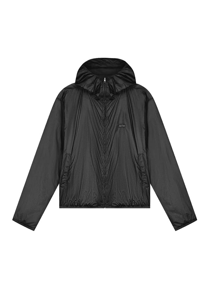 Windjas voor heren Shiny Nylon Jas zwart