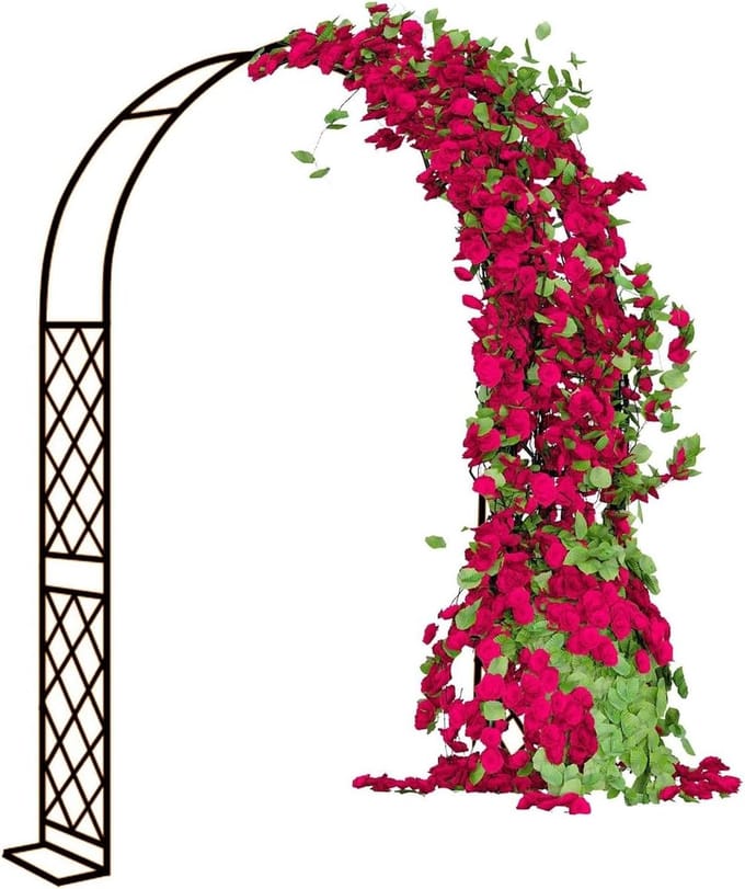 Tuin Prieel - Rozenboog - Bruiloft Decoratie - Stabiel Metalen Frame - 280x250CM - Bruin