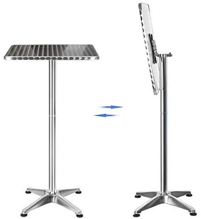 Bartafel Vierkant - Bistrotafel Opklapbaar - Eetruimte Verfraaien - Inklapbaar Dienblad - 70-110 cm Hoogte - Marrón