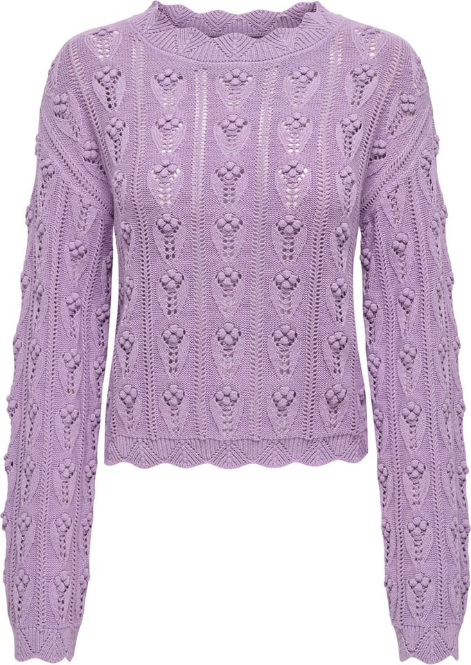 Jacqueline de Yong Trui Jdymarie L/s O-neck Dot Pullover Kn 15343843 Sheer Lilac Dames Maat - S