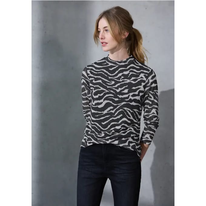 Shirt van mesh met patroon