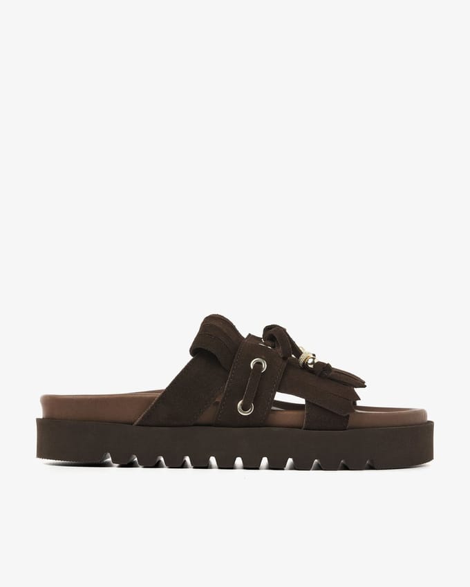 VIA VAI Rae Laila Sandalen Dames - Suède - Bruin - Maat 36
