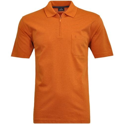 Ragman Uni Easy Care Zipper Poloshirt Pima Cotton Mix Light Terra / male