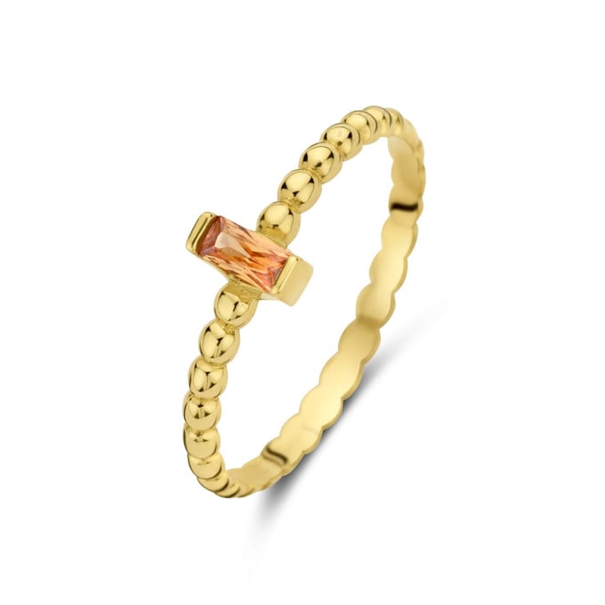 14KY ring 1 orange stone