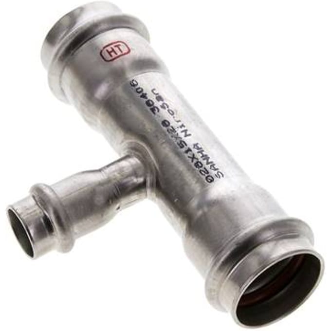Tee Press Fitting - 15mm & 28mm Persmof - RVS