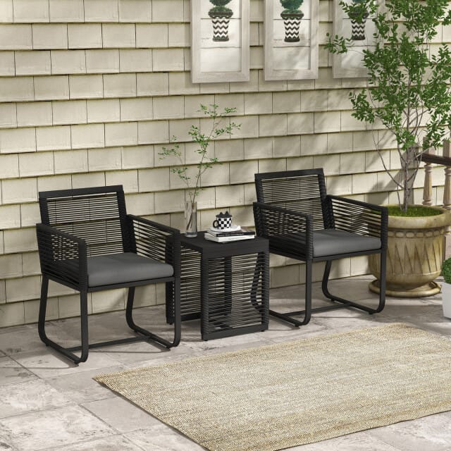 4goodz Outsunny 3-delige bistroset modern design -/grijs